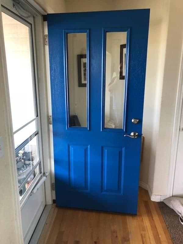 Classic blue entry door
